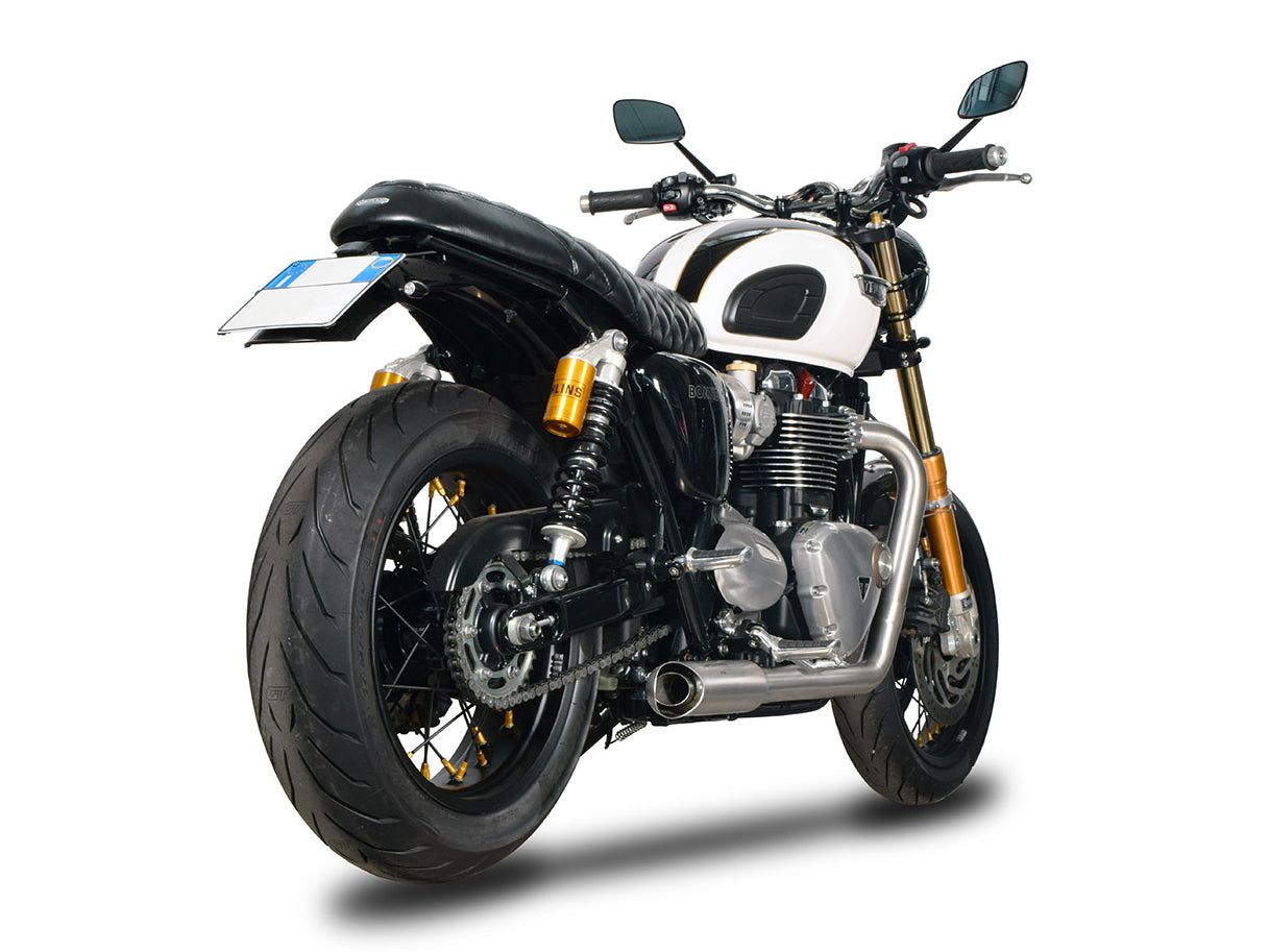 SPARK Triumph Bonneville T120 / Street Twin Full Exhaust System "Custom Works" (EU homologated)