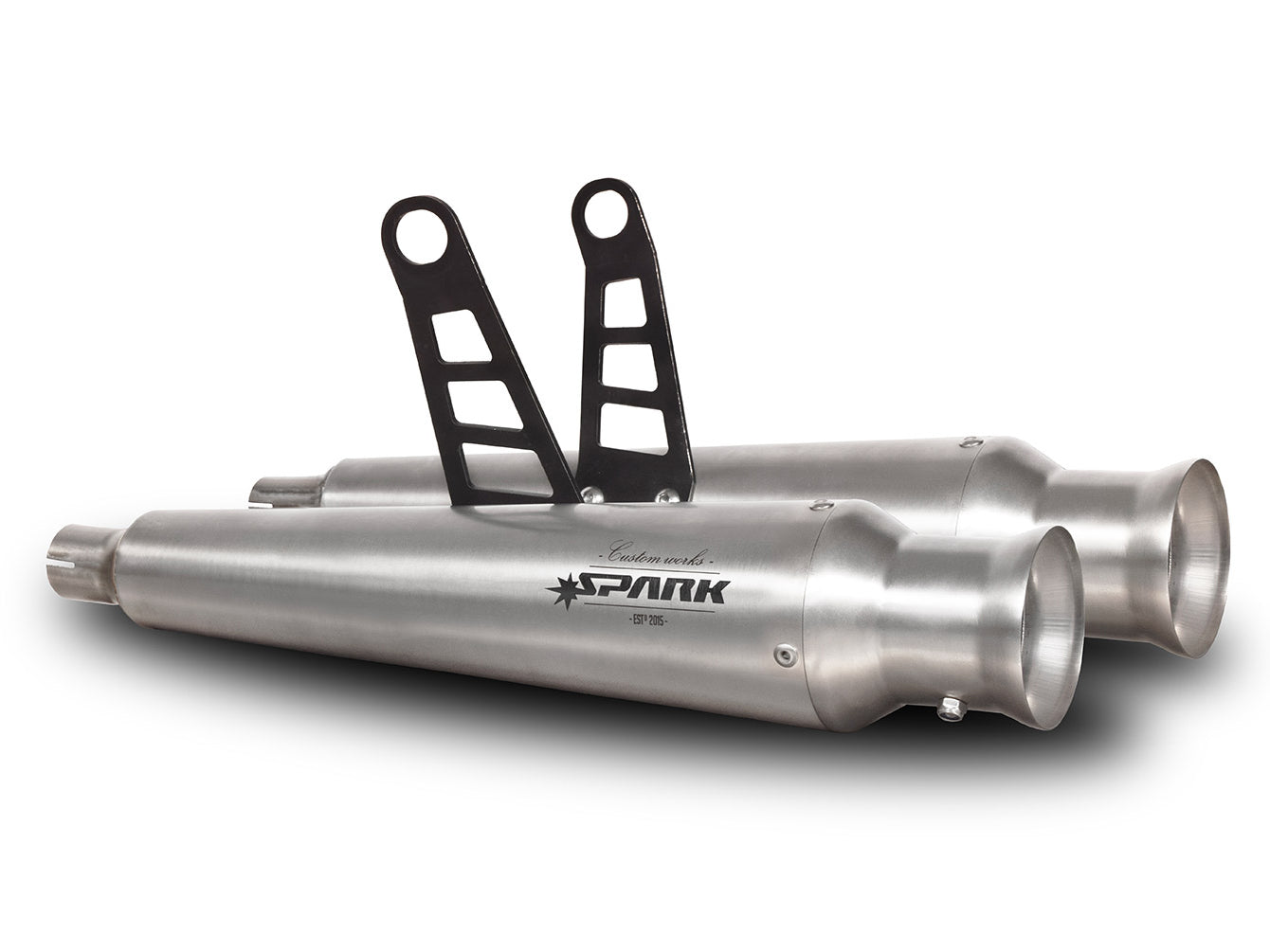 SPARK Triumph Bonneville T120 Double Slip-on Exhaust "Trumpet" (EU homologated; polished)