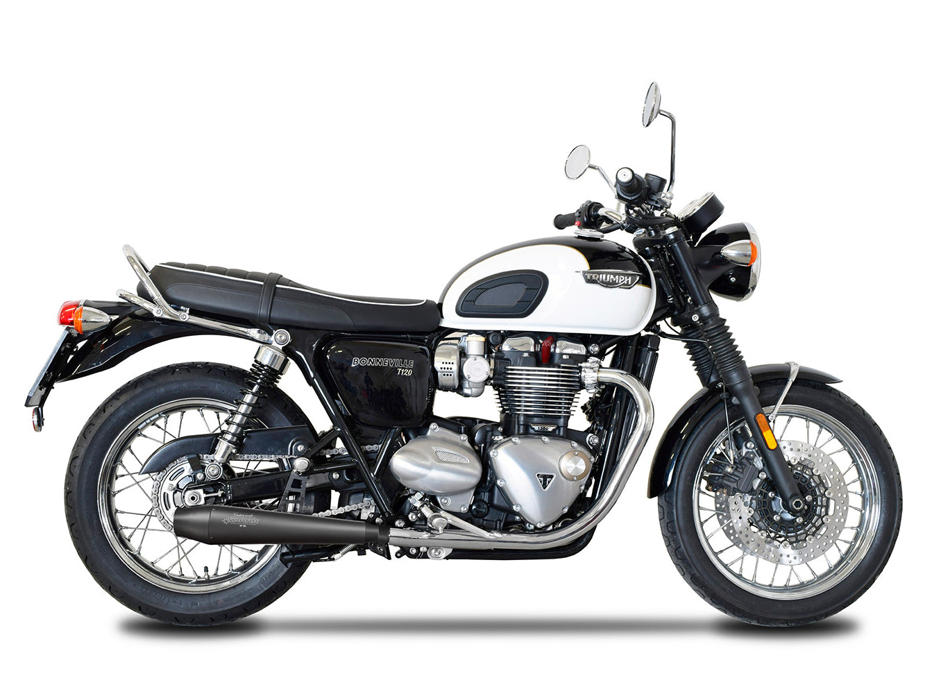 SPARK Triumph Bonneville T120 Double Slip-on Exhaust "Sinfonia" (EU homologated; black)