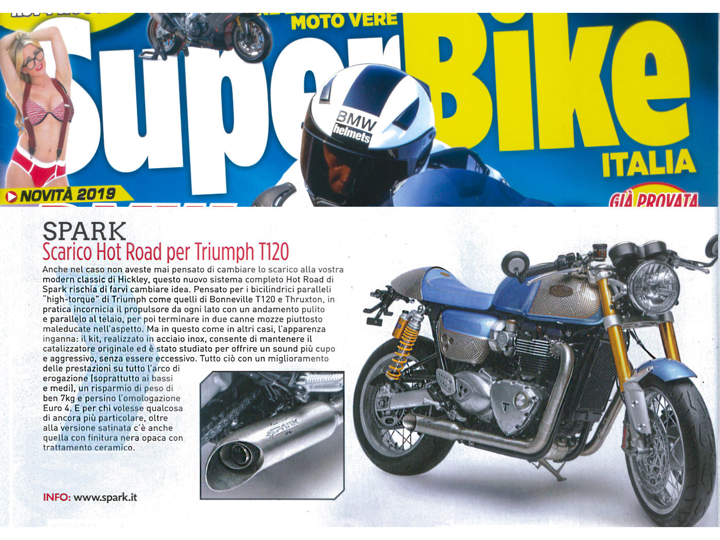 SPARK Triumph Bonneville T120 / Street Twin Full Exhaust System "Custom Works" (EU homologated)