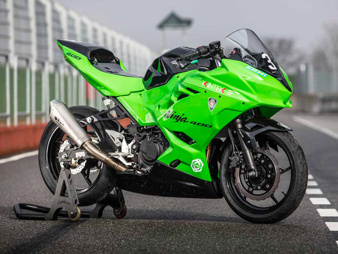 SPARK Kawasaki Ninja 400 Titanium Full Exhaust System "Konix" (racing)