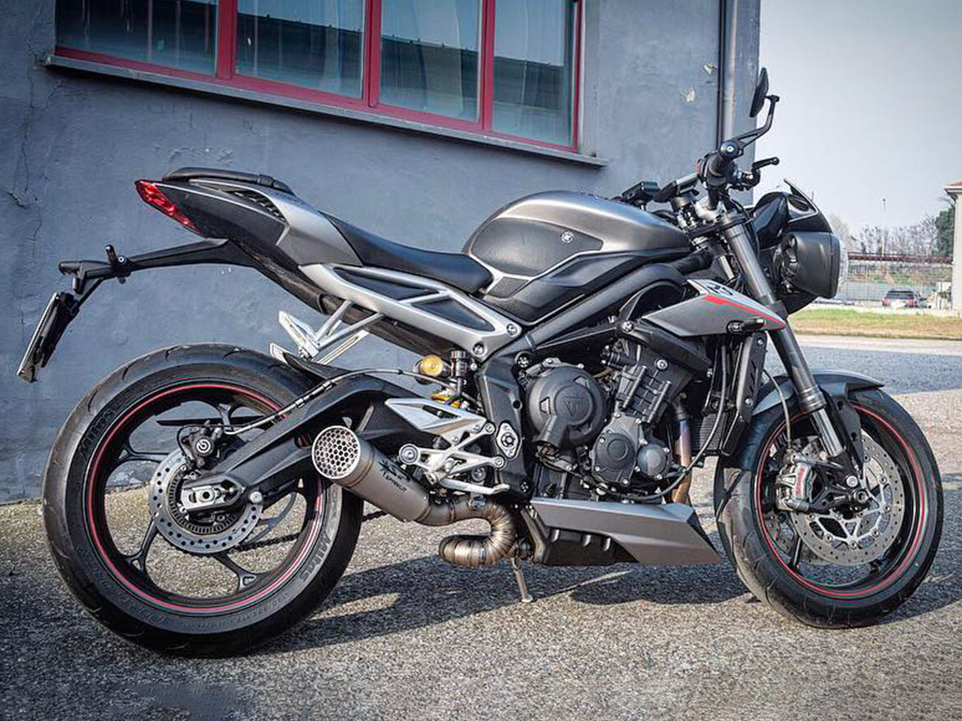 SPARK Triumph Street Triple (17/22) Titanium Semi-full 3/4 Exhaust System "Grid-O" (racing)