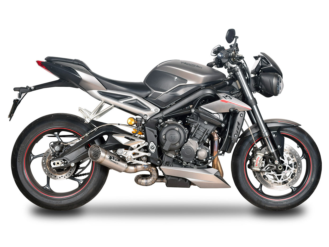 SPARK Triumph Street Triple (17/22) Titanium Semi-full 3/4 Exhaust System "Grid-O" (racing)