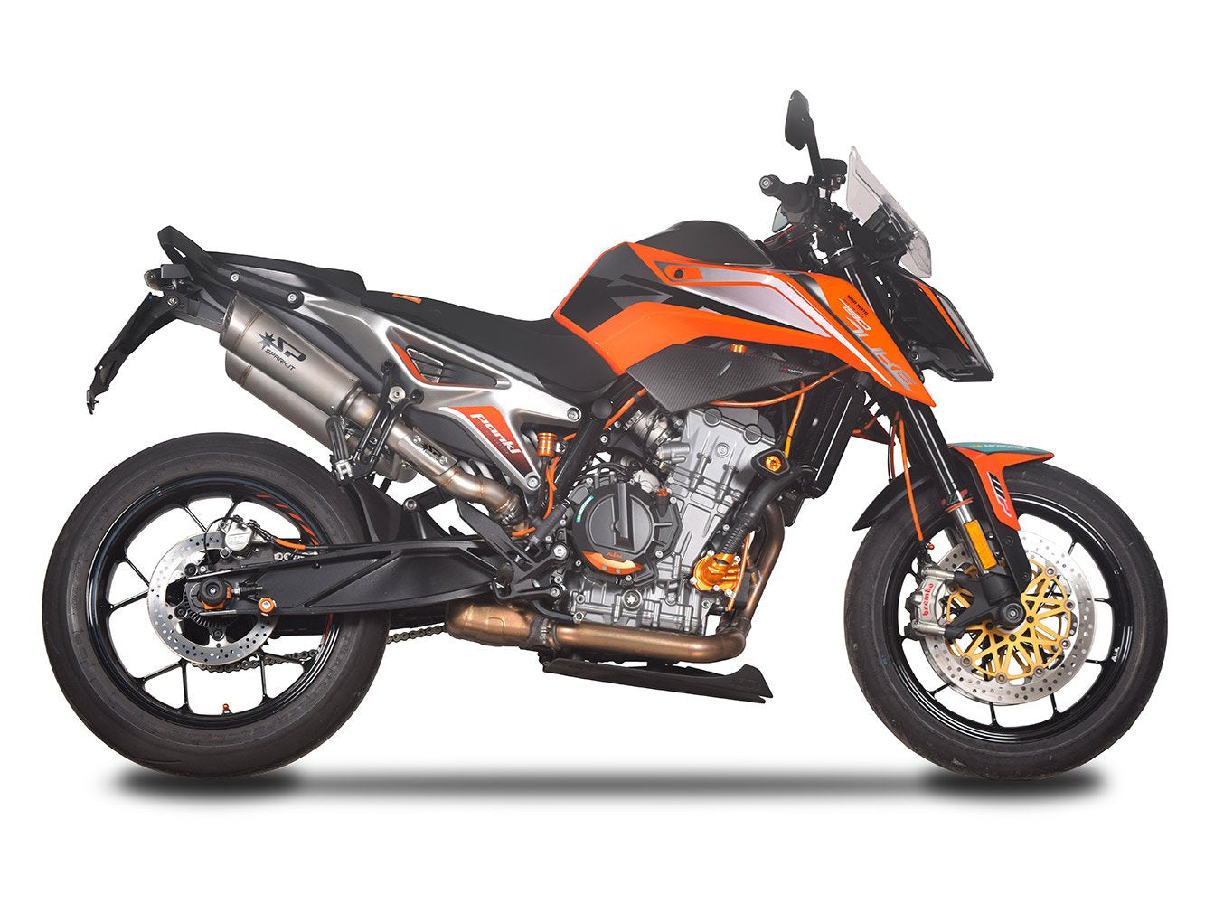 SPARK KTM 790/890 Duke/R Titanium Semi-Full Double Exhaust System "Grid-o" (EU homologated; 215 mm)