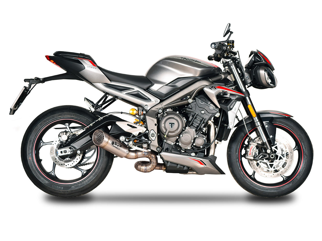 SPARK Triumph Street Triple (17/22) Titanium Semi-full 3/4 Exhaust System "Grid-O" (racing)