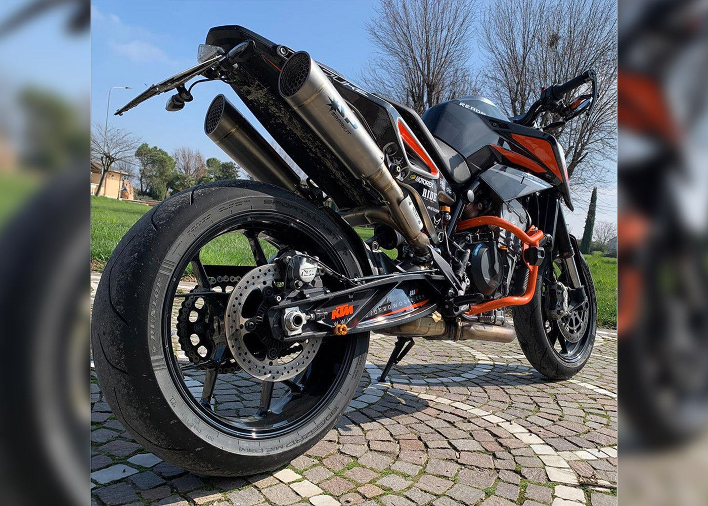 SPARK KTM 790/890 Duke/R Titanium Semi-Full Double Exhaust System "Grid-o" (EU homologated; 215 mm)