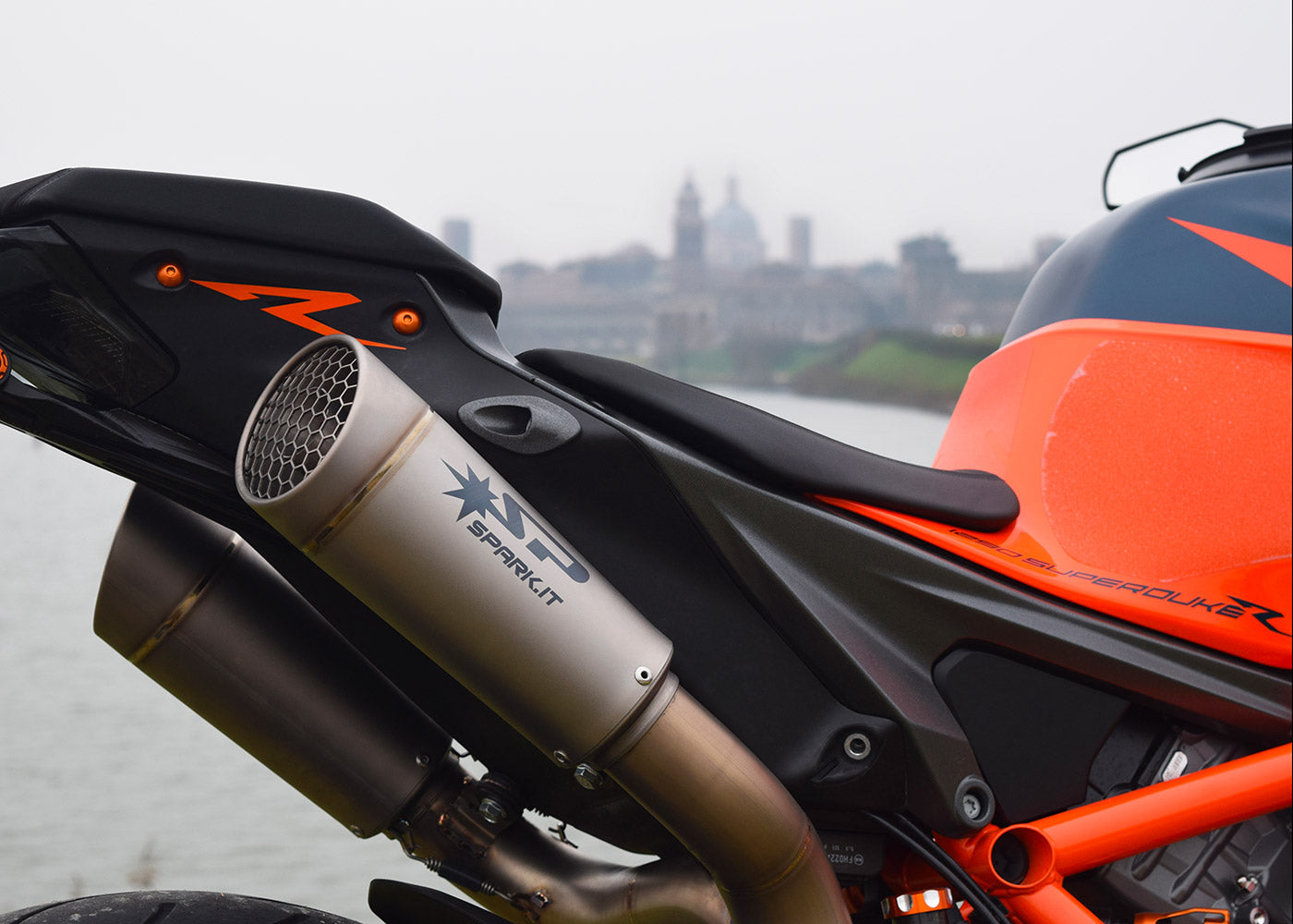 SPARK KTM 1290 Super Duke R (2020+) Titanium Semi-Full Double Exhaust System "Grid-o" (EU homologated)