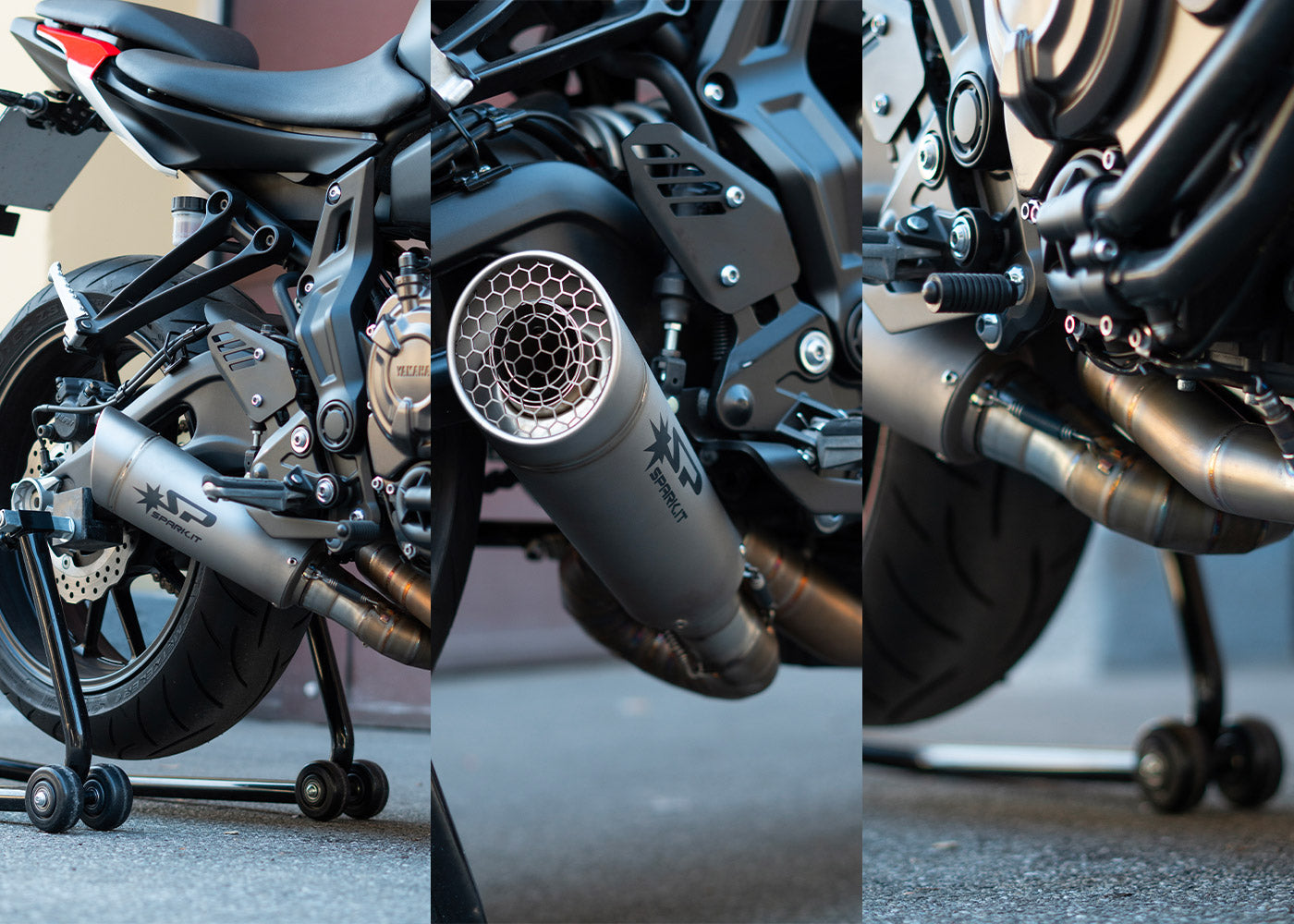 SPARK Yamaha MT-07/Tracer 700 Titanium Full Exhaust System "Grid-O" (racing)
