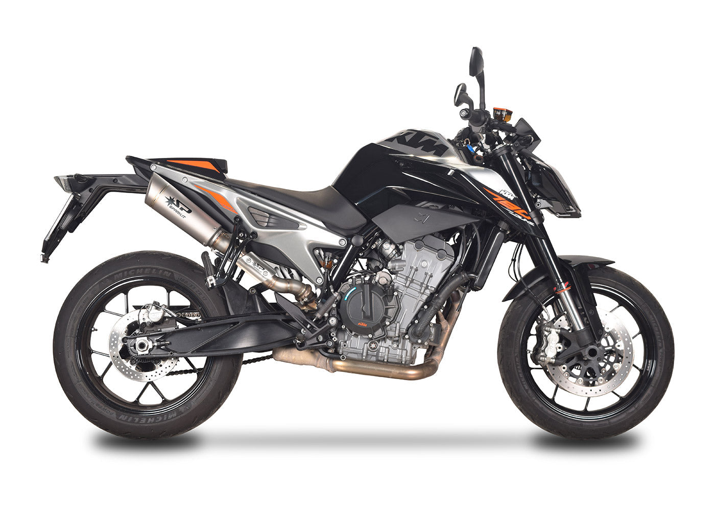SPARK KTM 790/890 Duke/R Titanium Semi-Full Double Exhaust System "Grid-o" (EU homologated; 215 mm)