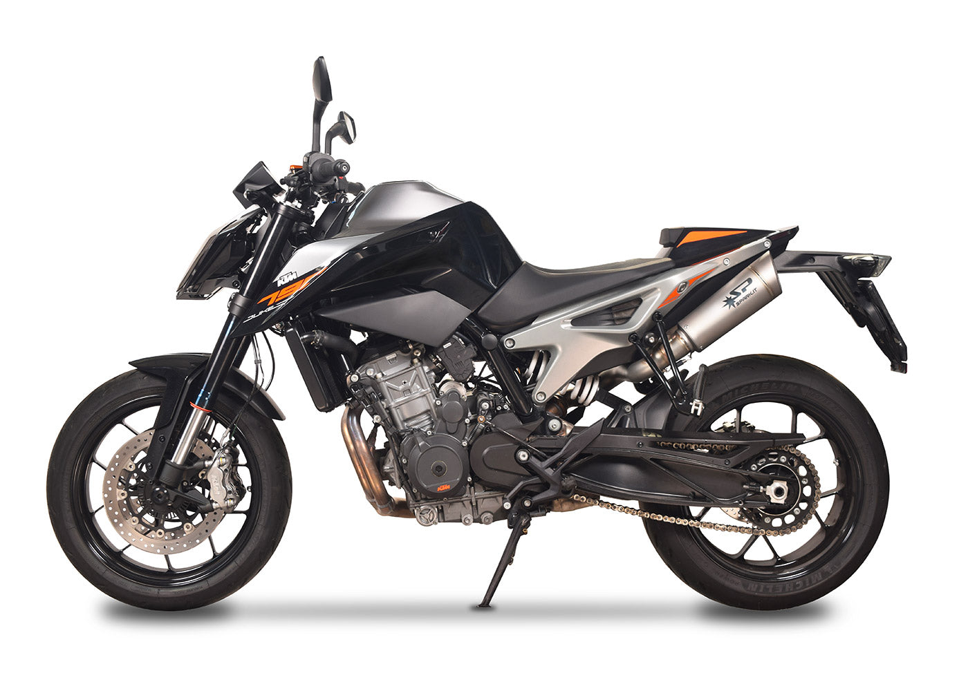SPARK KTM 790/890 Duke/R Titanium Semi-Full Double Exhaust System "Grid-o" (EU homologated; 215 mm)