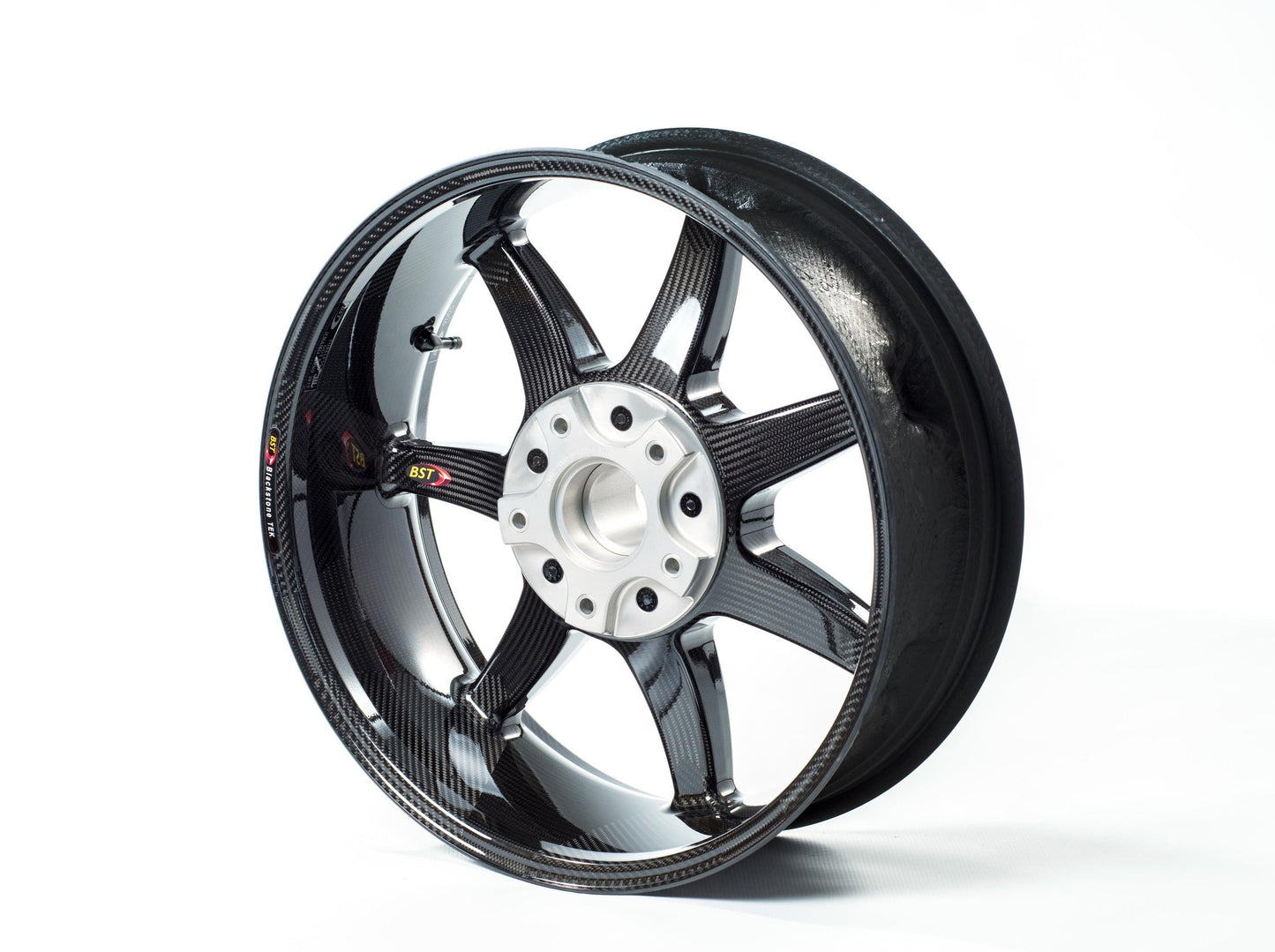 BST BMW R1200GS / R1200R / R1200RS / R1200S Carbon Wheels Set "Panther TEK" (front & conventional rear, 7 straight spokes, silver hubs)