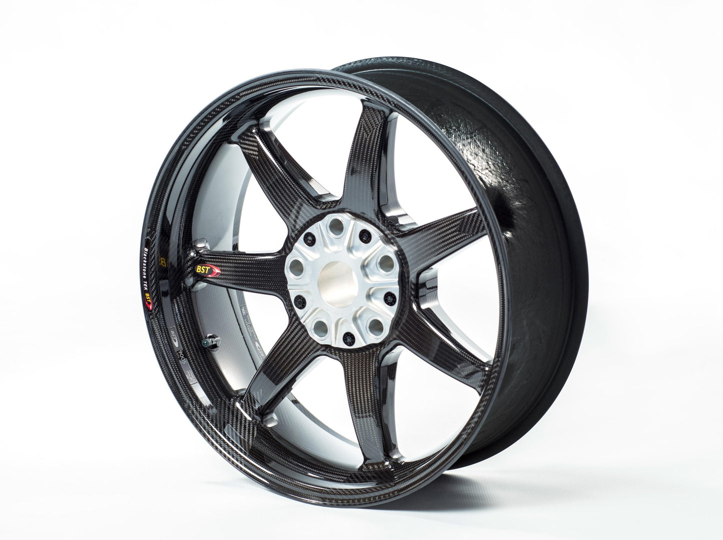 BST BMW R1200GS / R1200R / R1200RS / R1200S Carbon Wheels Set "Panther TEK" (front & conventional rear, 7 straight spokes, silver hubs)