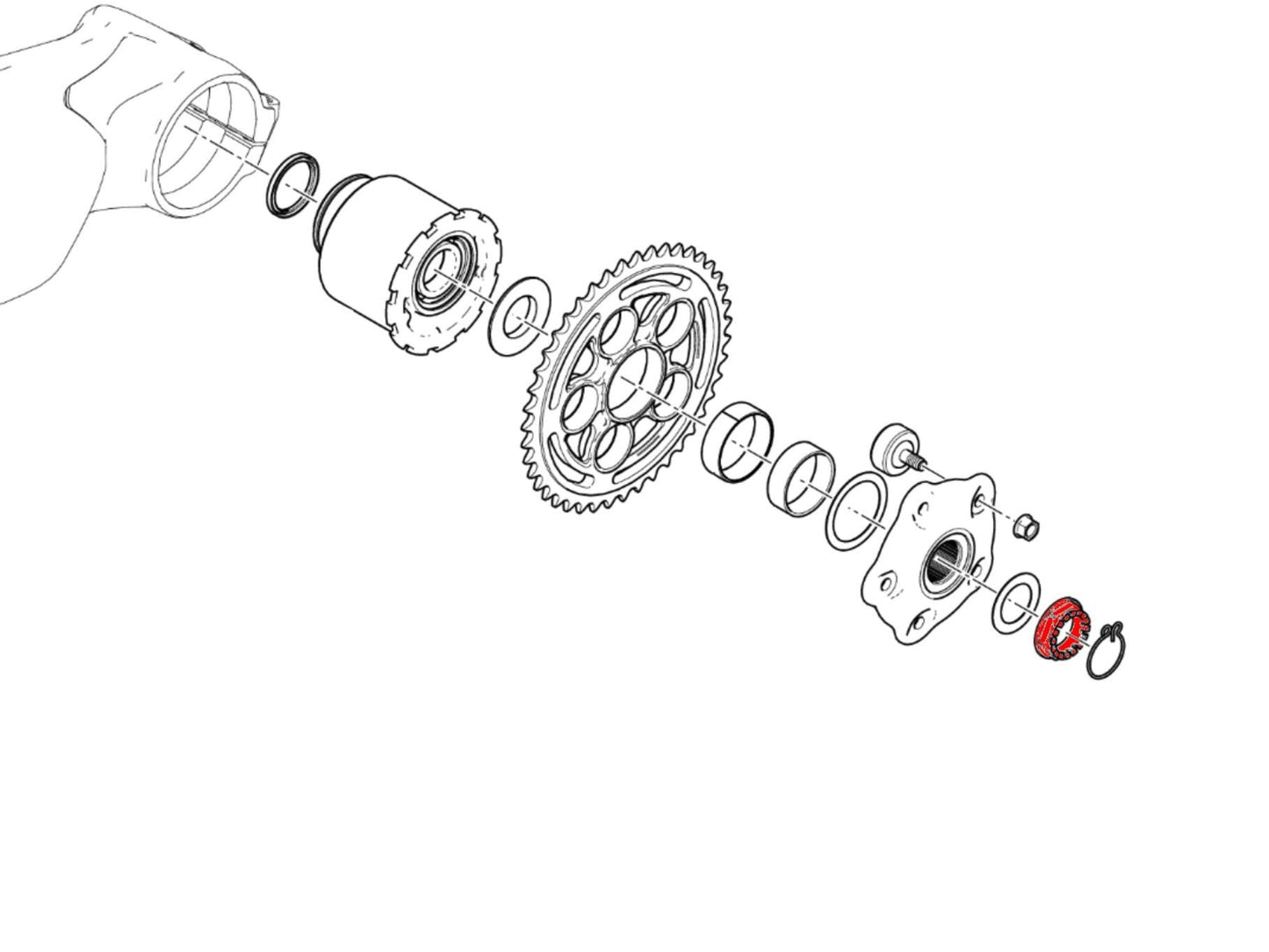 DA381 - CNC RACING Ducati Rear Wheel Nut (left)