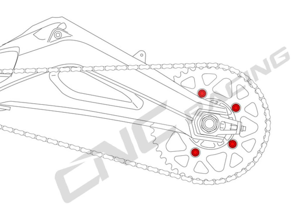 DA386 - CNC RACING Ducati Hypermotard / Streetfighter Rear Sprocket Nuts (M10x1.0)