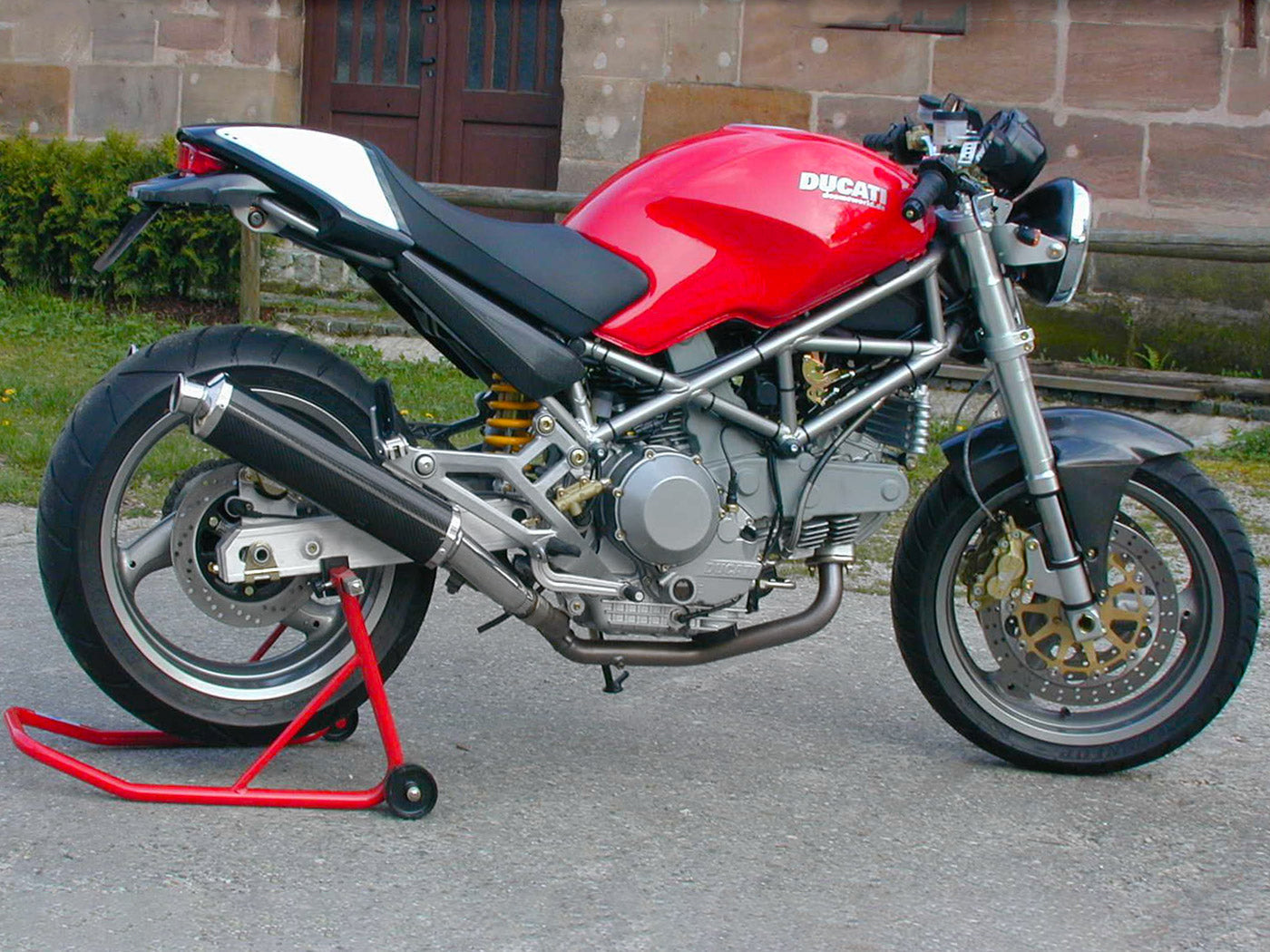 SPARK Ducati Monster 600/900 Low Position Slip-on Exhaust "Round" (EU homologated)
