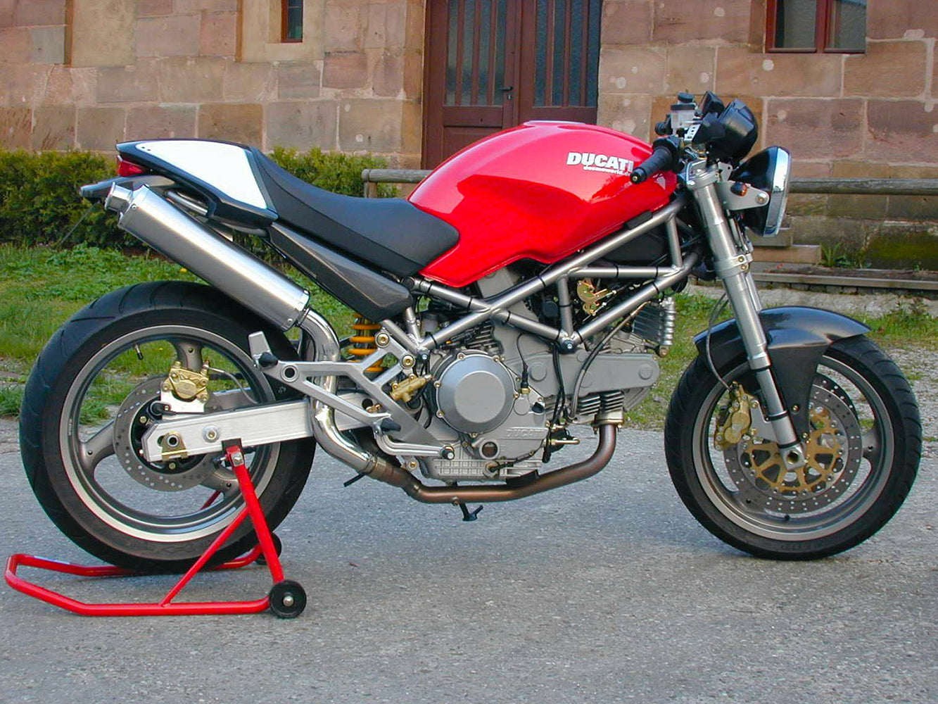 SPARK Ducati Monster High Position Titanium Slip-on Exhaust "Round" (EU homologated)