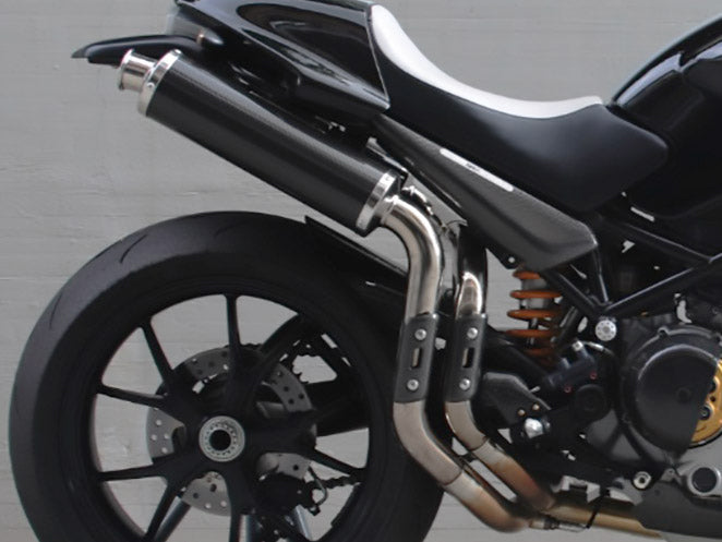SPARK Ducati Monster S2R / S4R High Position Slip-on Exhaust "Round" (EU homologated; carbon)