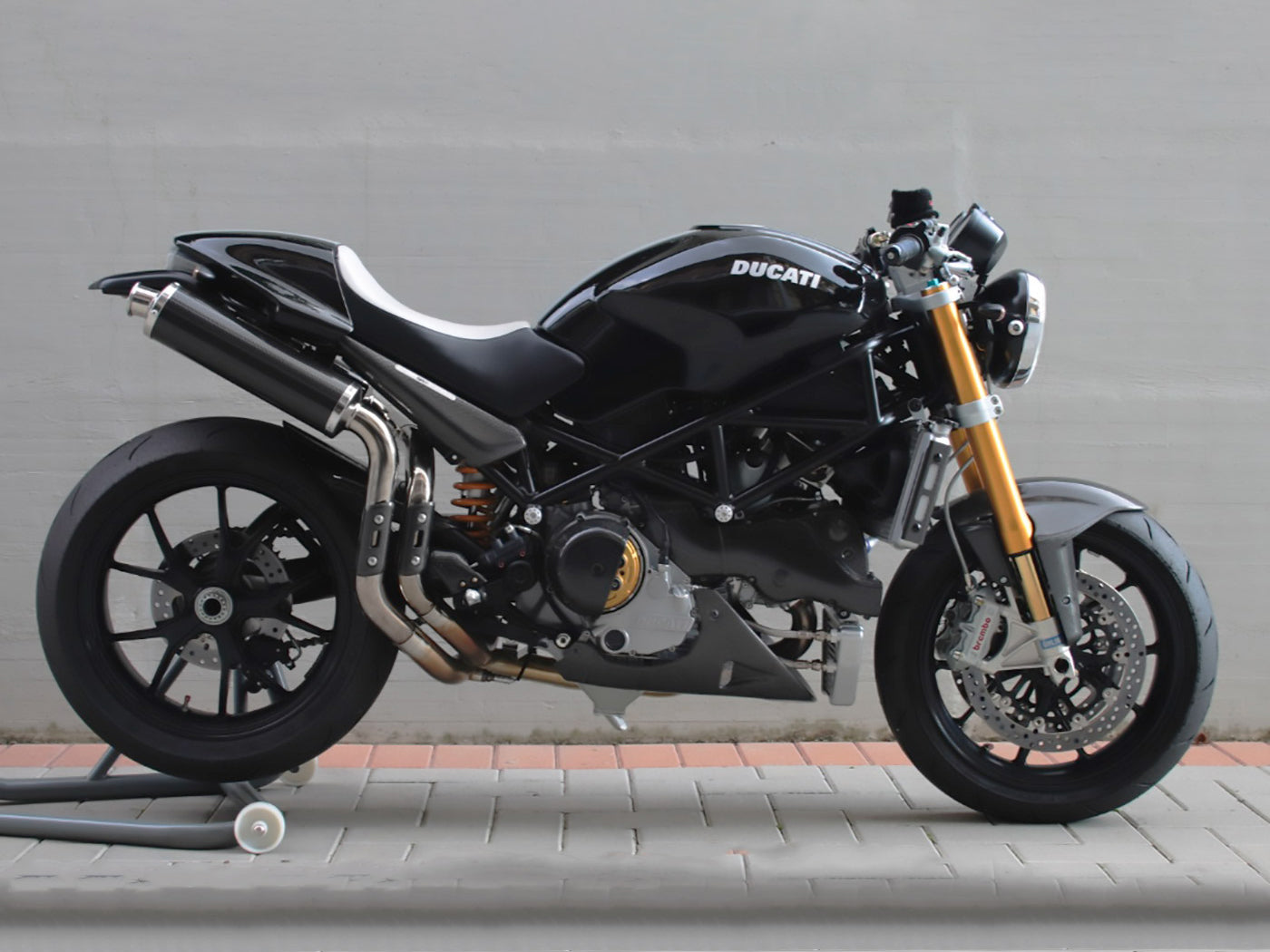 SPARK Ducati Monster S4R / S4RS High Position Slip-on Exhaust "Round" (EU homologated)