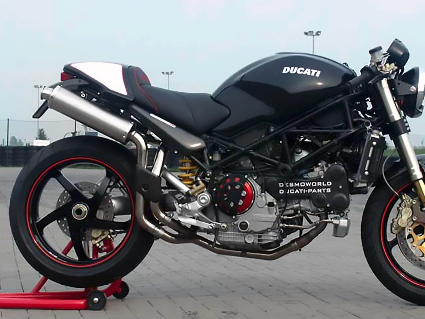 SPARK Ducati Monster S4R / S4RS High Position Titanium Slip-on Exhaust "Round" (EU homologated)