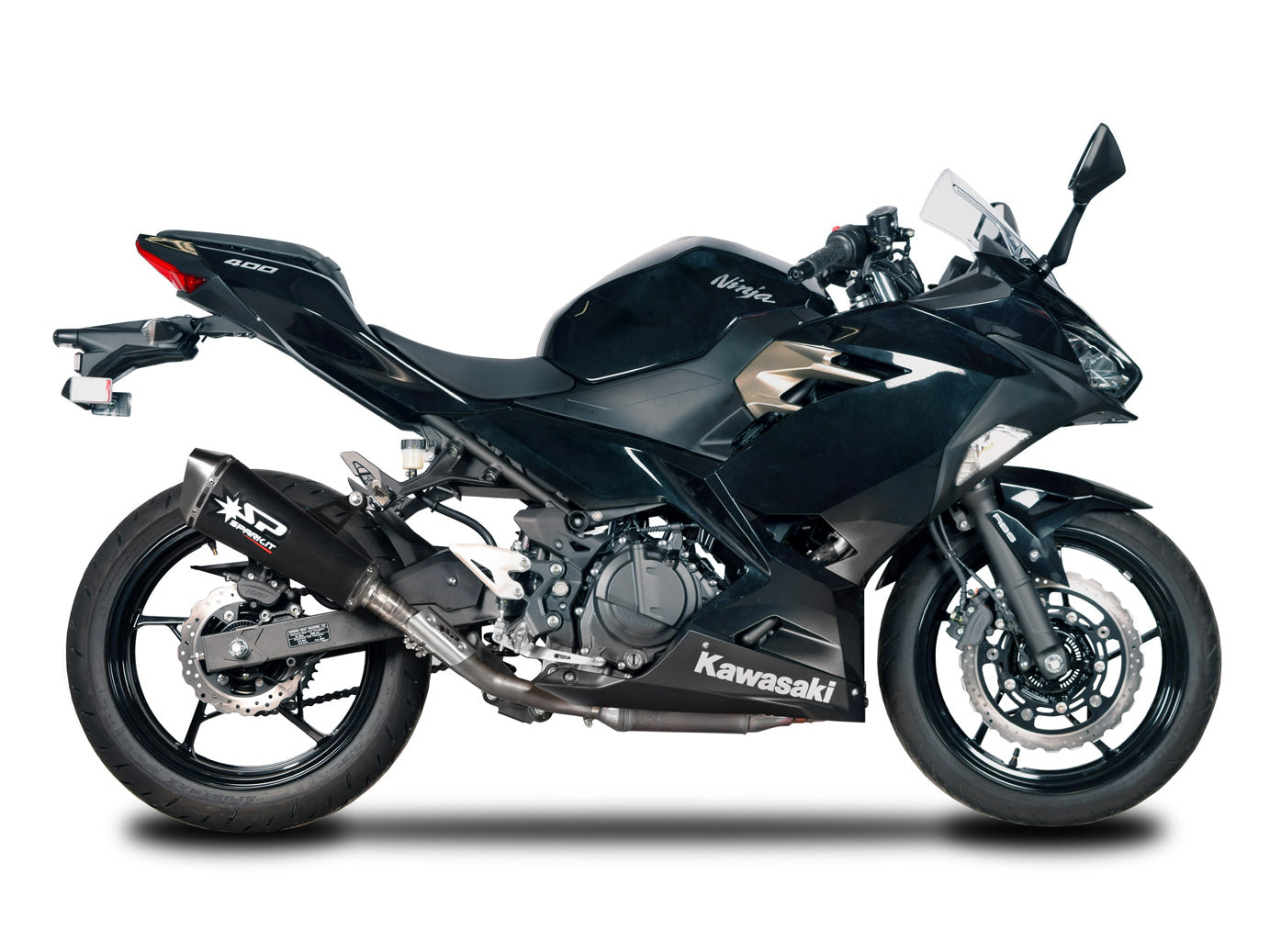 SPARK Kawasaki Ninja 400 Titanium Slip-on Exhaust "Konix" (racing)
