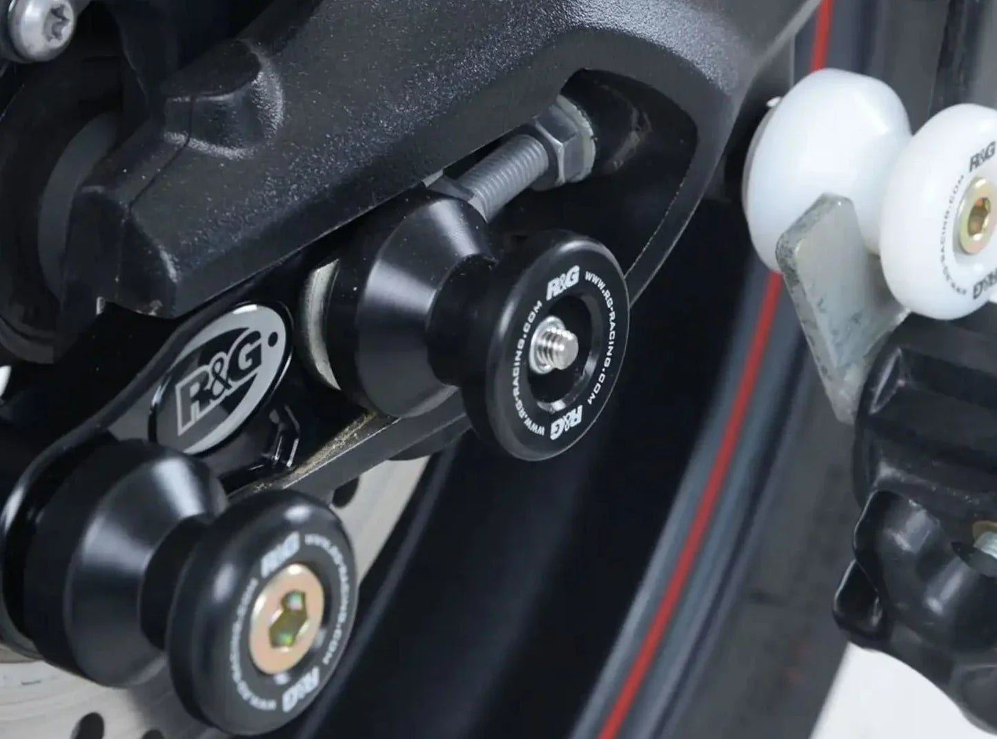 SS0013 - R&G RACING Triumph Daytona / Street Triple Rear Wheel Sliders (paddock stand bobbins)