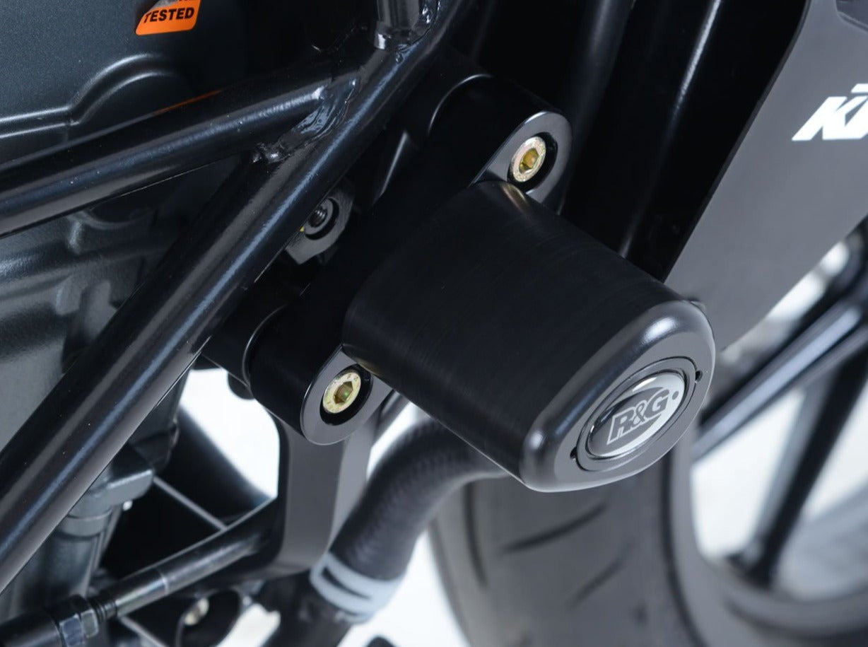 CP0289 - R&G RACING KTM 125/200/250/390 Duke Frame Crash Protection Sliders "Aero"