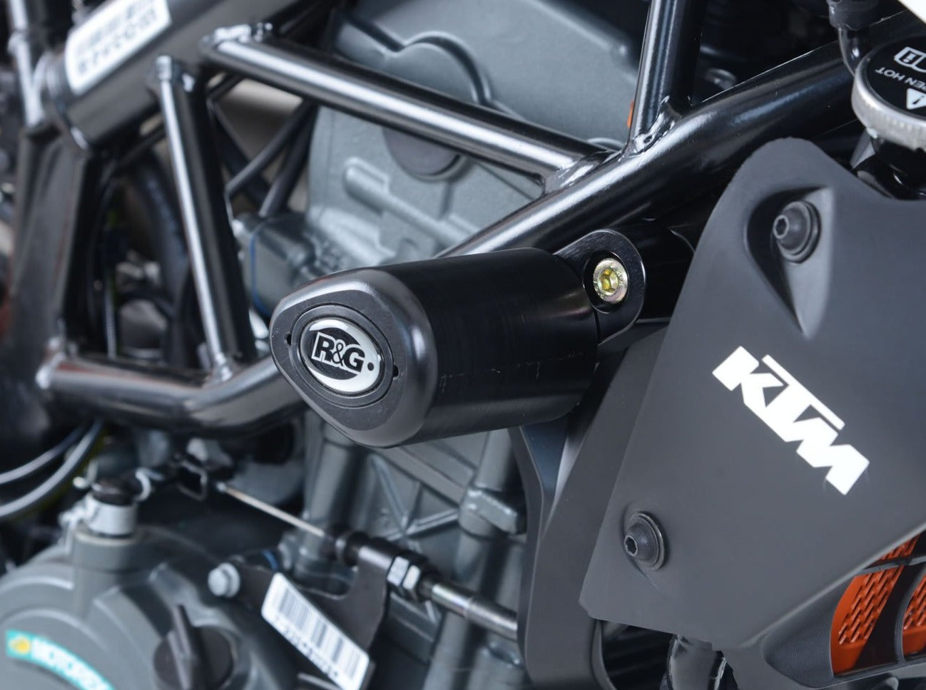 CP0289 - R&G RACING KTM 125/200/250/390 Duke Frame Crash Protection Sliders "Aero"
