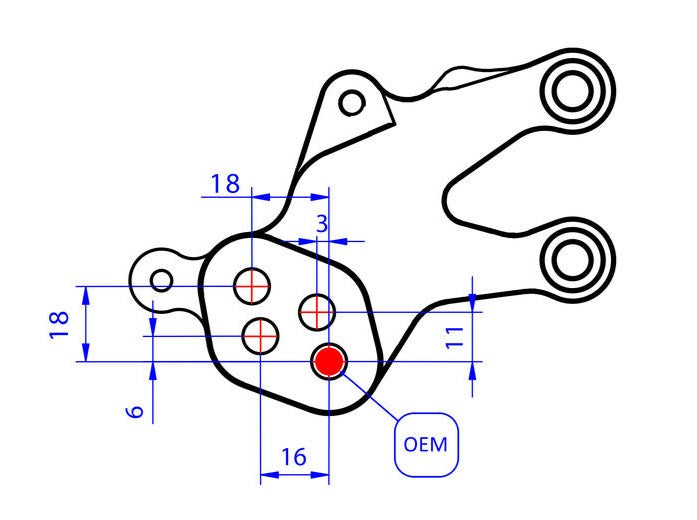PE411PR - CNC RACING Ducati Streetfighter V2 (2022+) Adjustable Rearset (Pramac Racing Limited Edition)