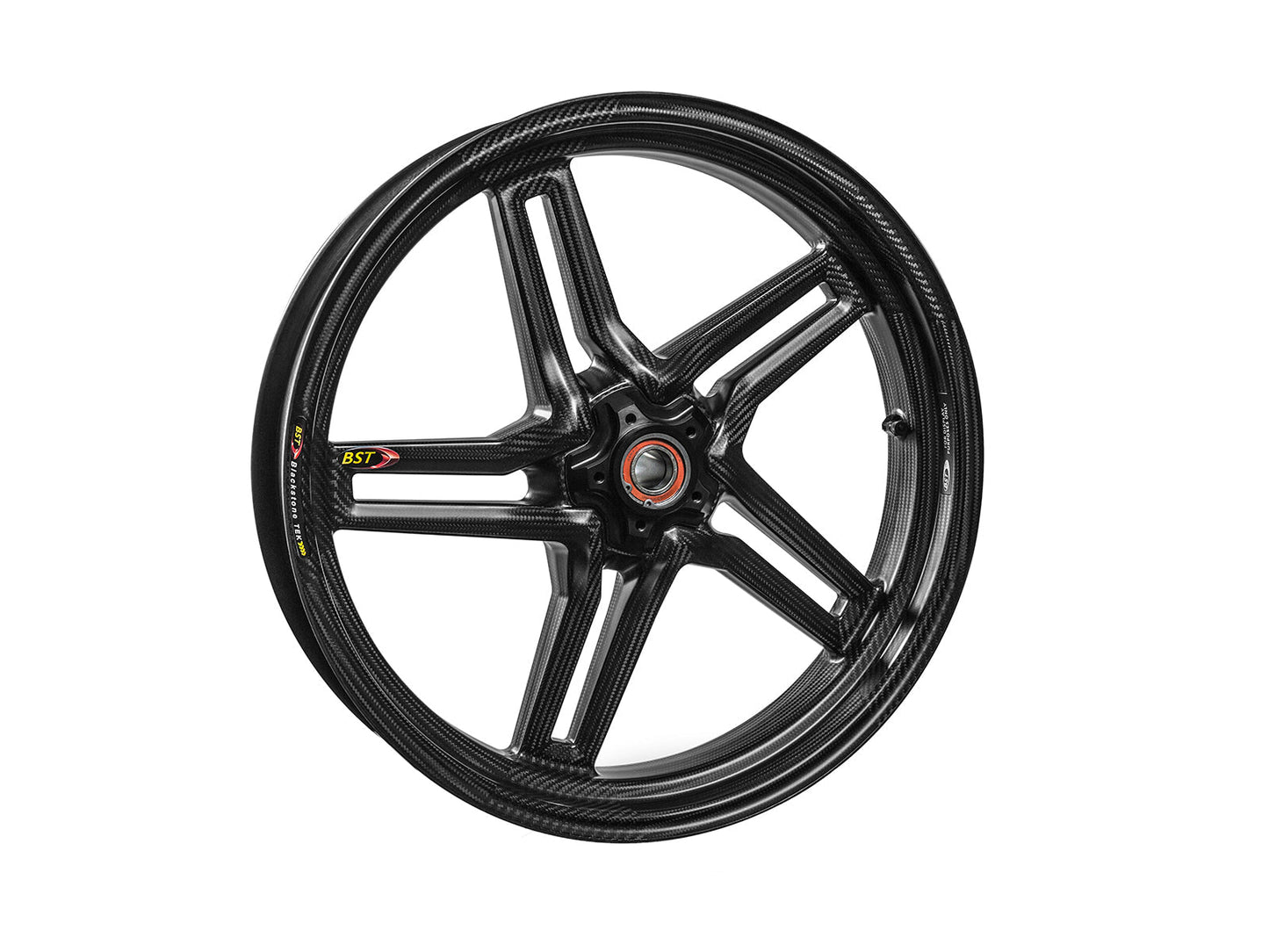 BST MV Agusta F4 (00/08) Carbon Wheel "Rapid TEK" (front, 5 slanted spokes, black hubs)