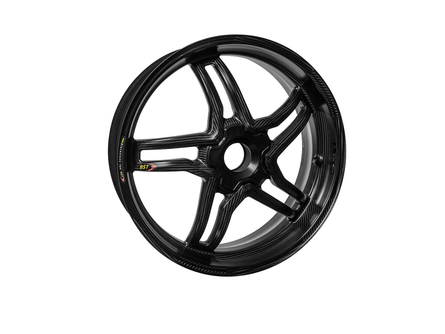 BST MV Agusta F4 Carbon Wheel "Rapid TEK" (offset rear, 5 slanted spokes, black hubs)