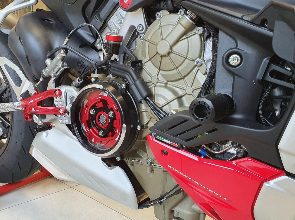 CA210S - CNC RACING Ducati Streetfighter V4 Clear Clutch Cover (bi-color) + Conversion Kit