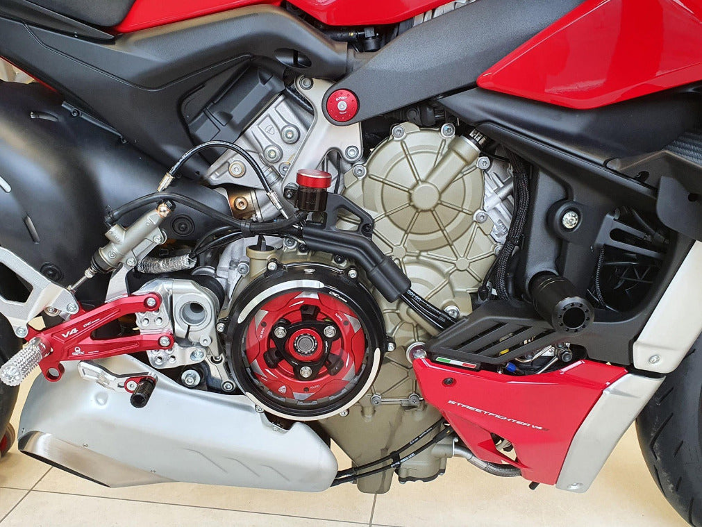 CA210S - CNC RACING Ducati Streetfighter V4 Clear Clutch Cover (bi-color) + Conversion Kit