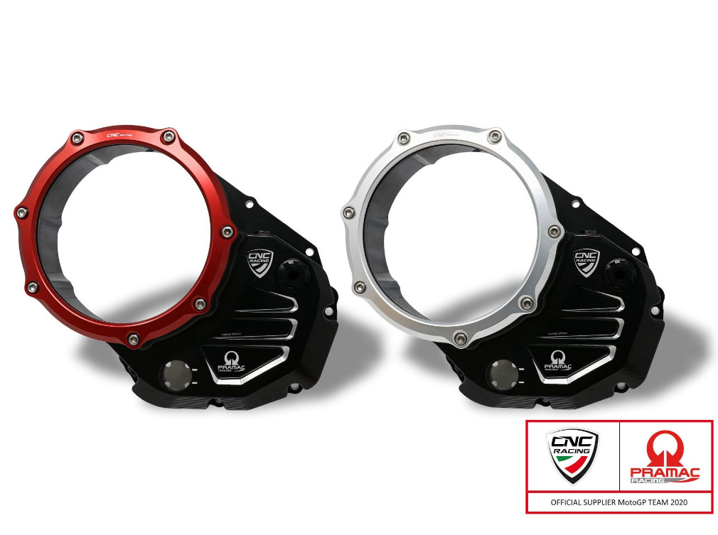 CA501PR - CNC RACING Ducati Oil Bath Clear Clutch Cover (Pramac edition)