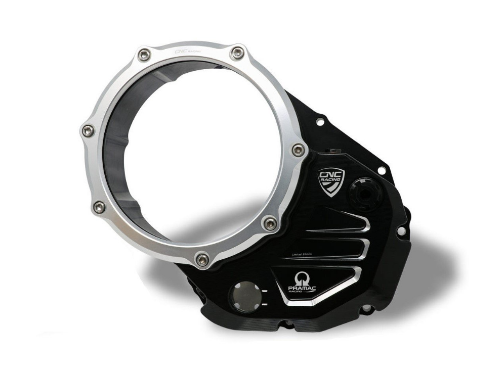 CA501PR - CNC RACING Ducati Oil Bath Clear Clutch Cover (Pramac edition)