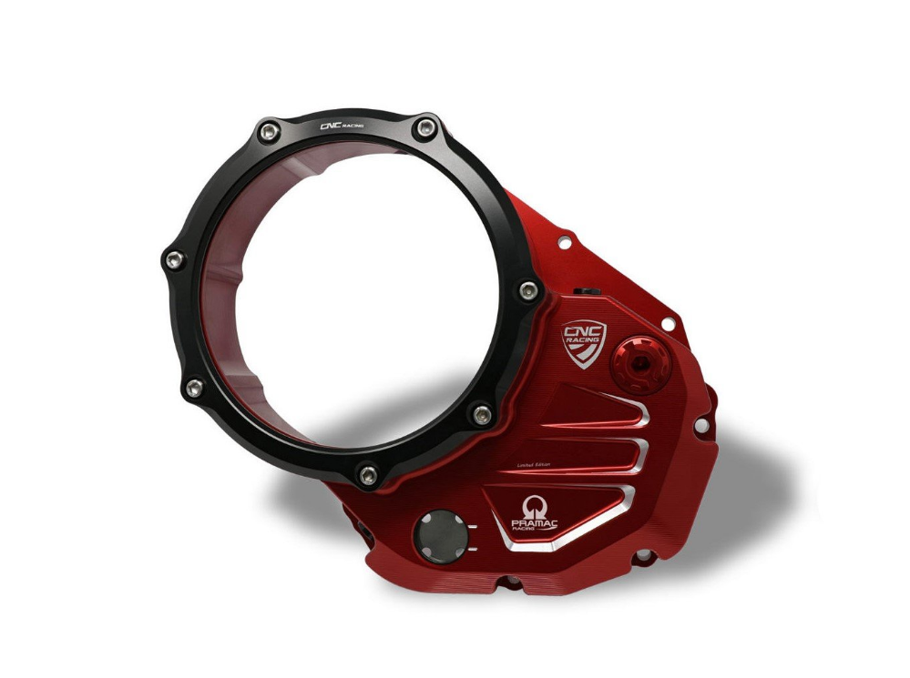 CA501PR - CNC RACING Ducati Oil Bath Clear Clutch Cover (Pramac edition)