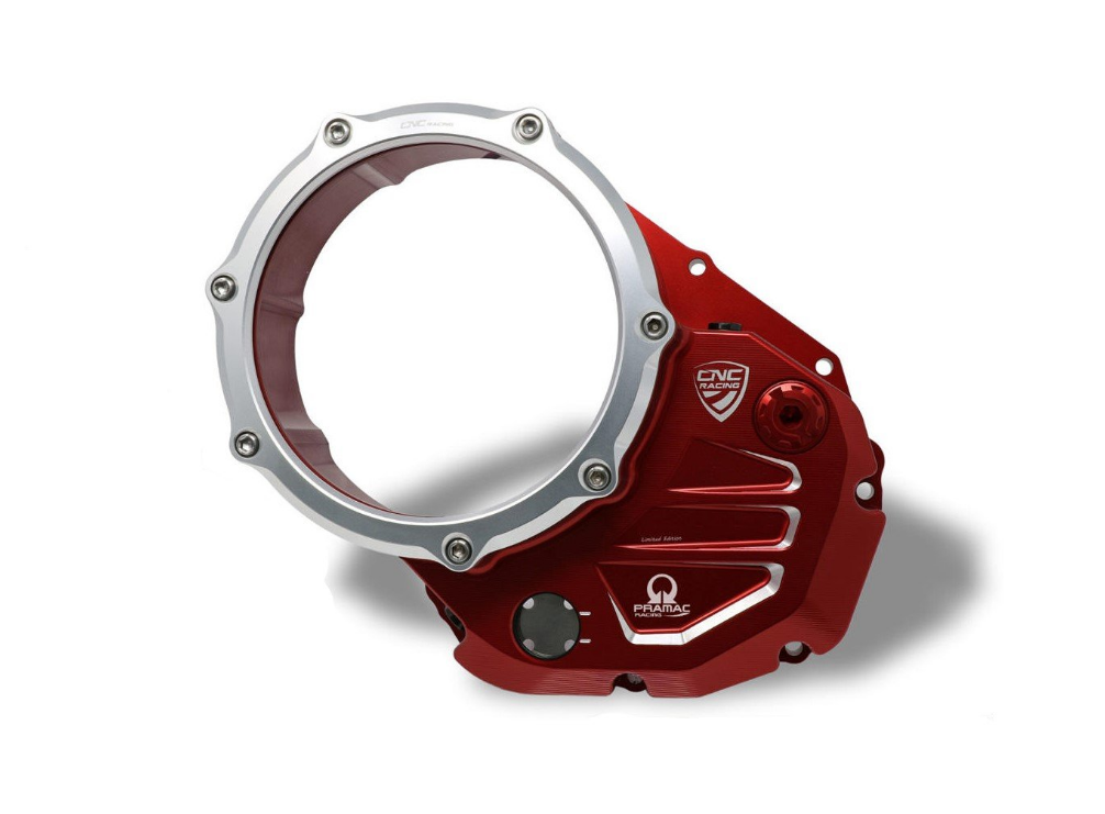 CA501PR - CNC RACING Ducati Oil Bath Clear Clutch Cover (Pramac edition)