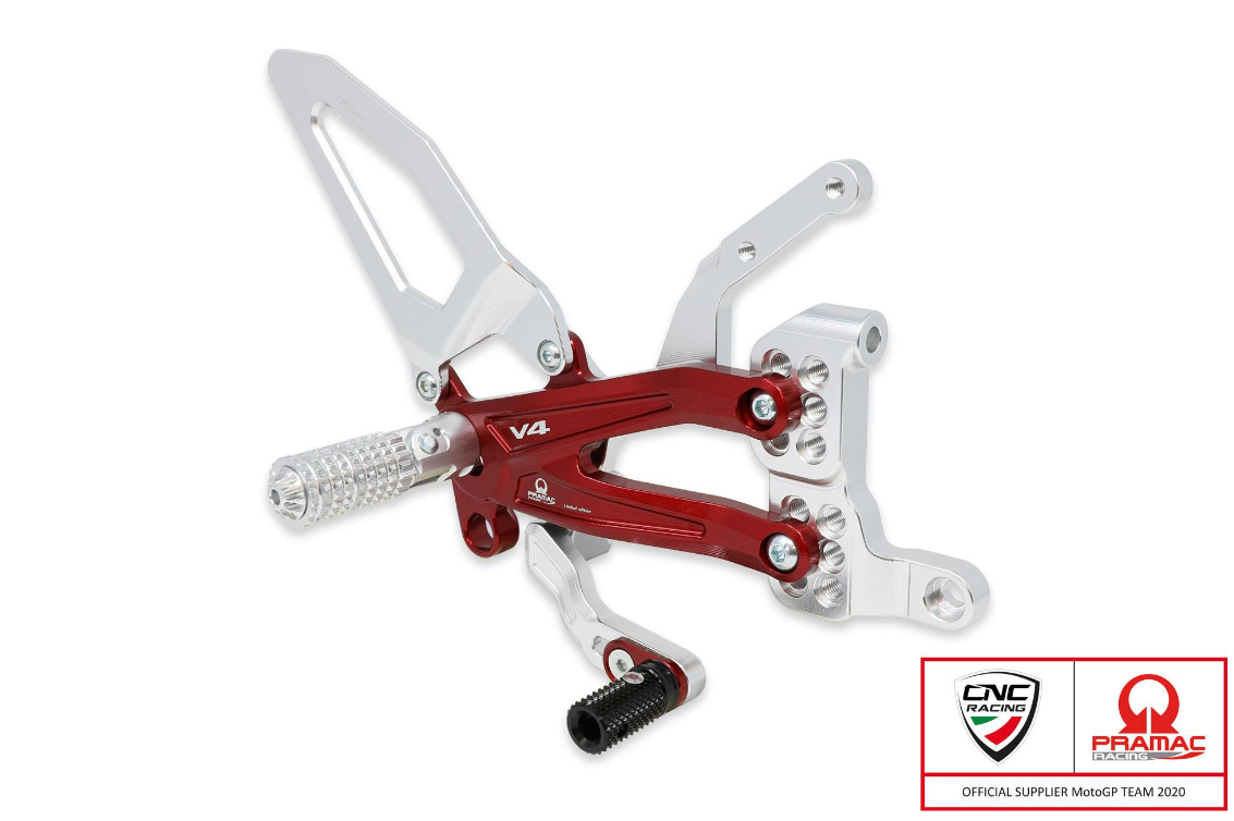 PE409PR - CNC RACING Ducati Streetfighter V4 Adjustable Rearset (Pramac Racing Limited Edition)