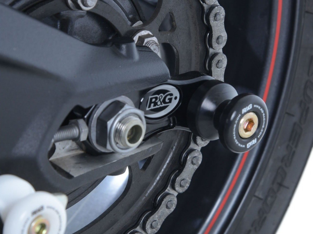 R&G RACING Triumph Daytona 675 / 765 / Tiger 850 Paddock Stand Bobbins (Offset)