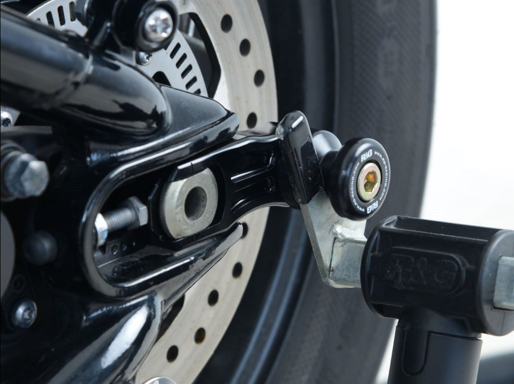 R&G RACING Triumph Bonneville Bobber / Street Cup Paddock Stand Bobbins (Offset)