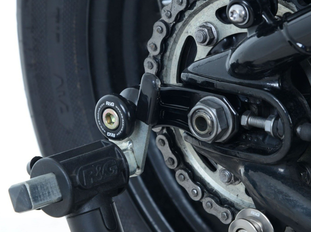 R&G RACING Triumph Bonneville Bobber / Street Cup Paddock Stand Bobbins (Offset)