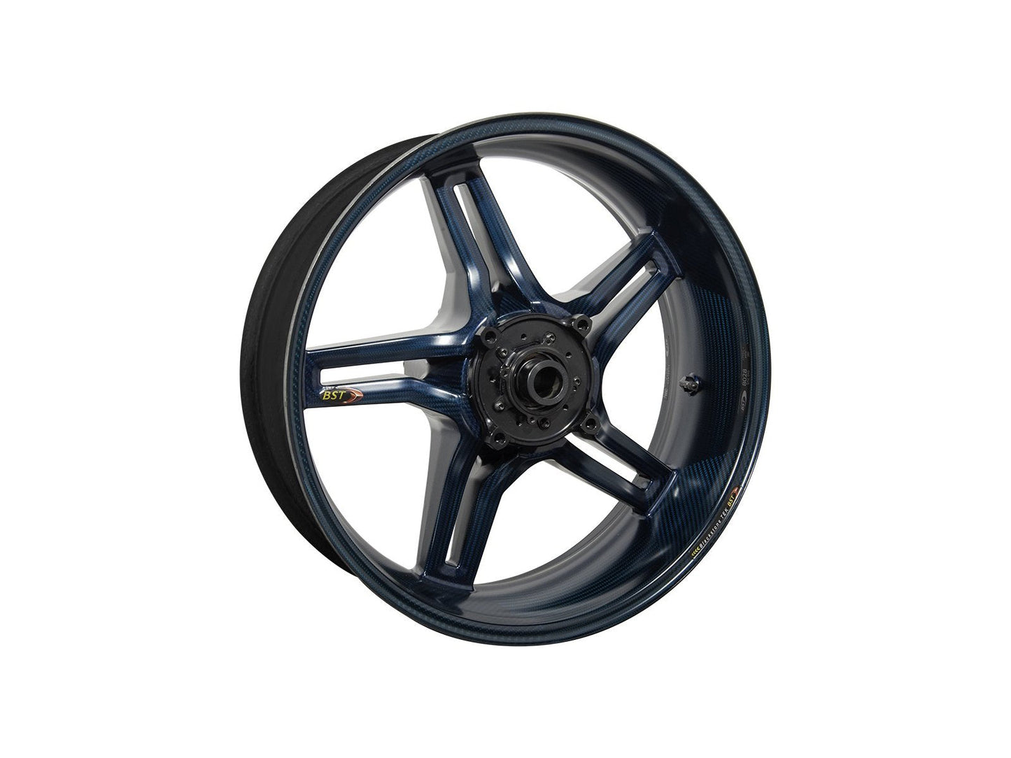 BST MV Agusta F4 Carbon Wheel "Rapid TEK" (offset rear, 5 slanted spokes, black hubs)