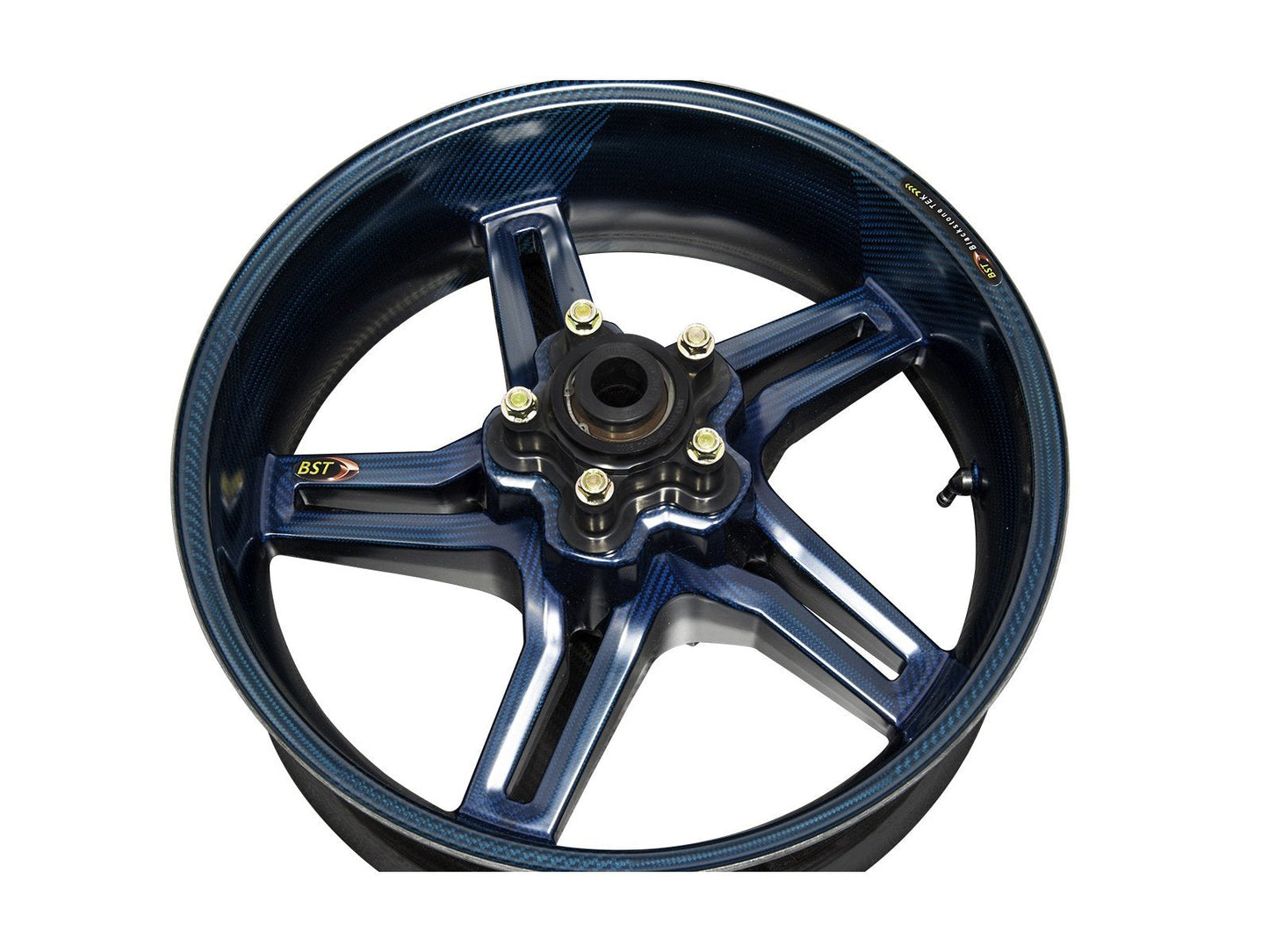 BST MV Agusta F4 Carbon Wheel "Rapid TEK" (offset rear, 5 slanted spokes, black hubs)