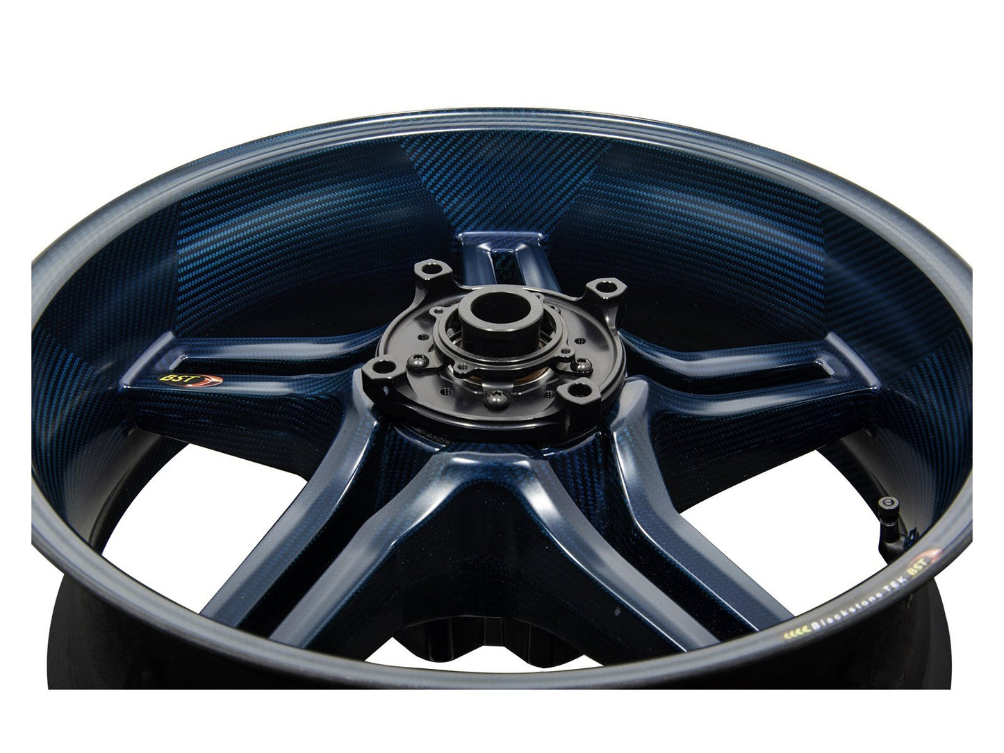 BST MV Agusta F4 Carbon Wheel "Rapid TEK" (offset rear, 5 slanted spokes, black hubs)