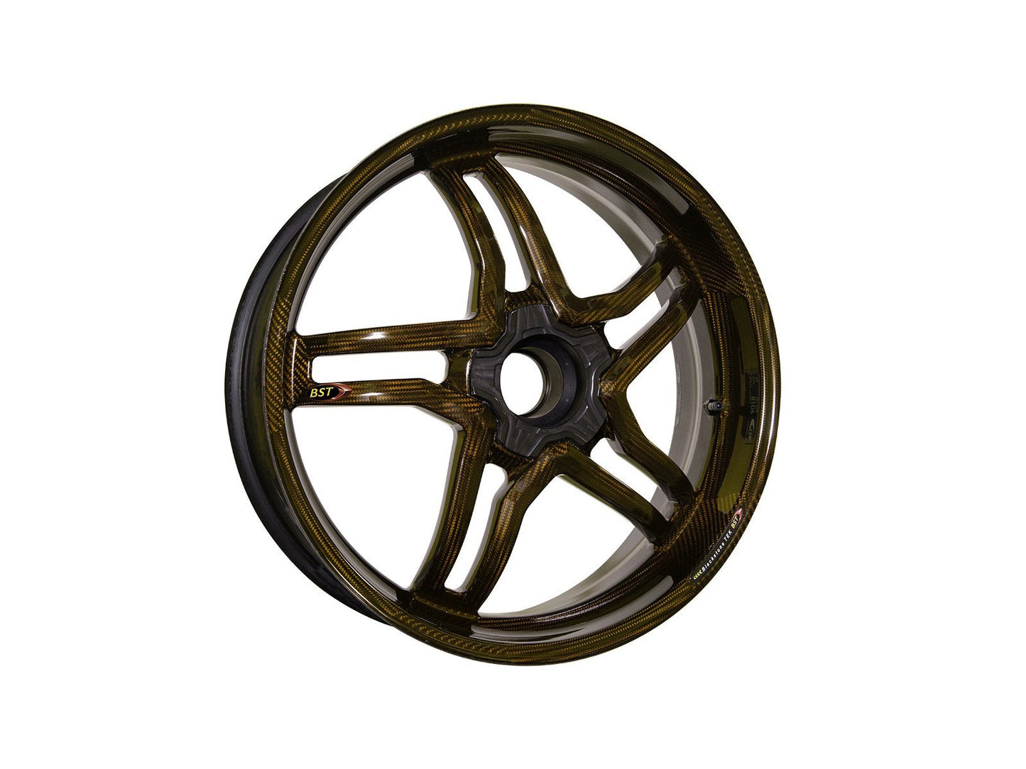 BST MV Agusta F4 Carbon Wheel "Rapid TEK" (offset rear, 5 slanted spokes, black hubs)