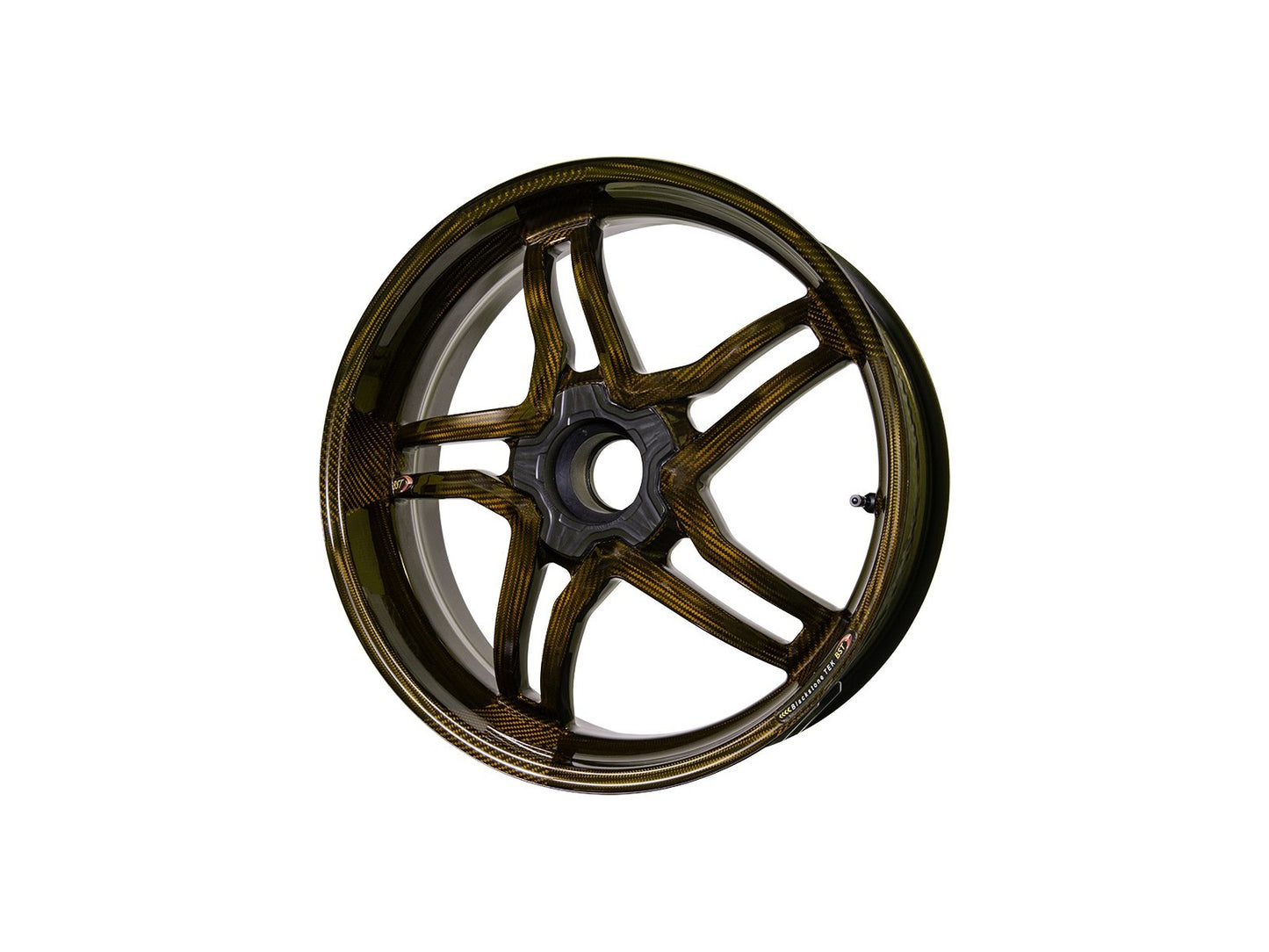 BST MV Agusta F4 Carbon Wheel "Rapid TEK" (offset rear, 5 slanted spokes, black hubs)