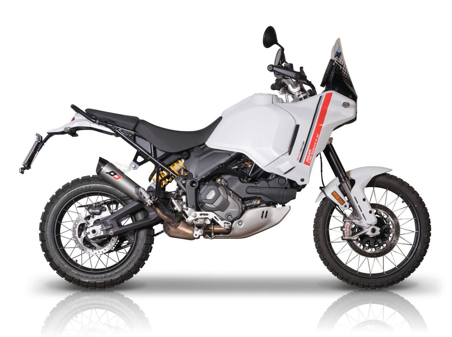 QD EXHAUST Ducati DesertX (2022+) Slip-on Exhaust "Tri-cone" (EURO5)