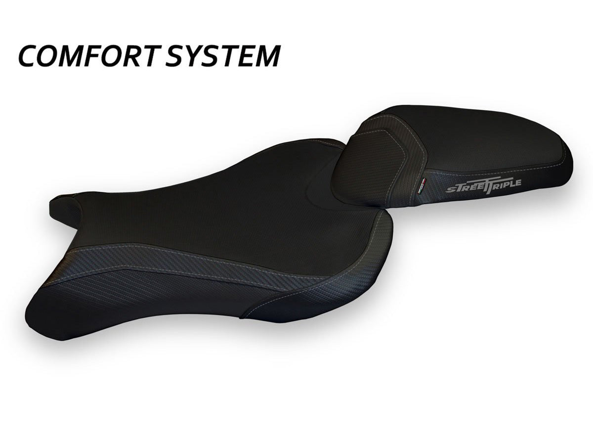 TAPPEZZERIA ITALIA Triumph Street Triple (17/22) Comfort Seat Cover "Molina Total Black"