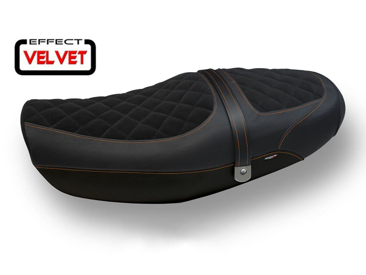 TAPPEZZERIA ITALIA Kawasaki Z900RS (2018+) Velvet Seat Cover "Natal Total Black"