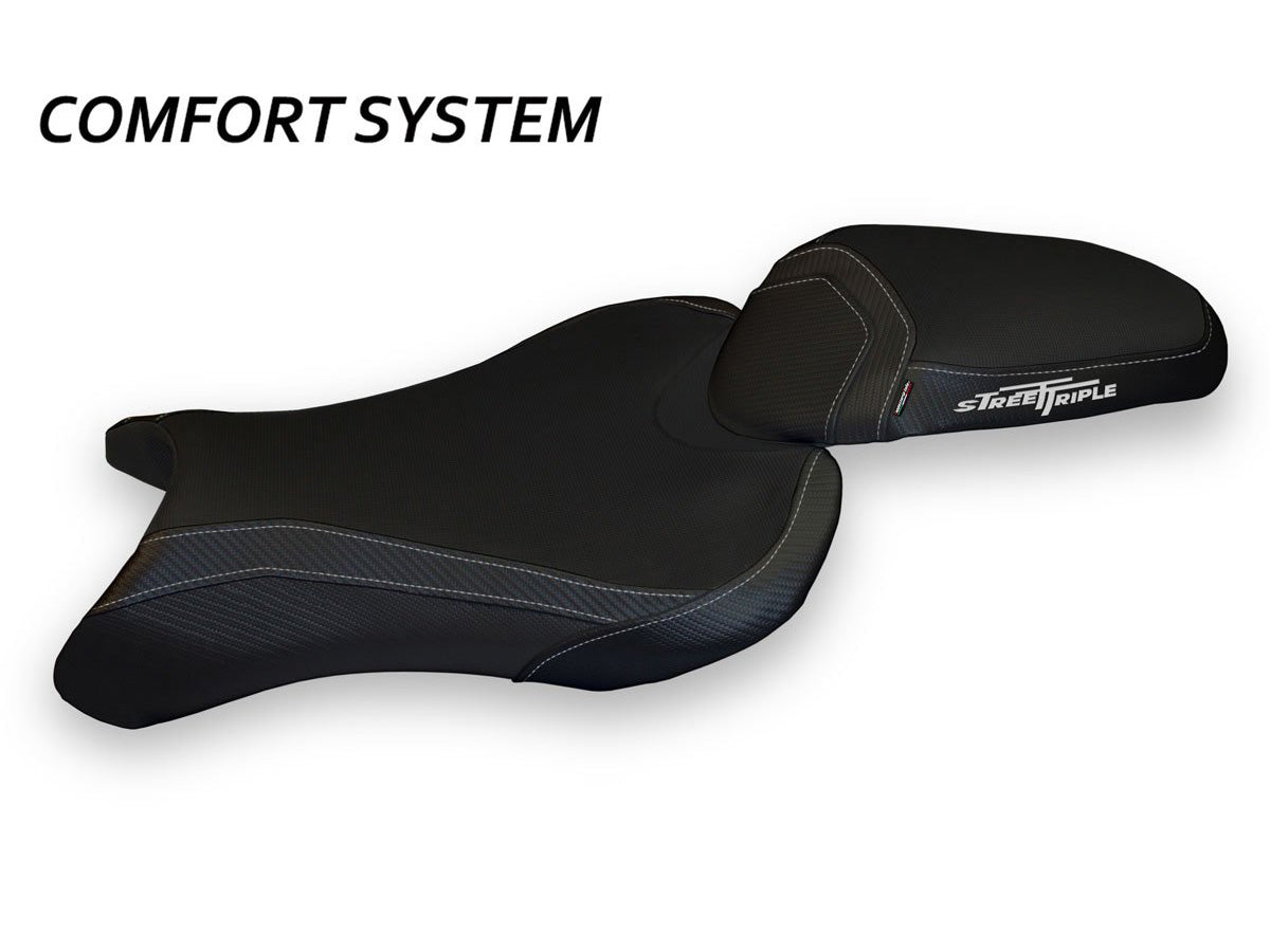 TAPPEZZERIA ITALIA Triumph Street Triple (17/22) Comfort Seat Cover "Molina Total Black"