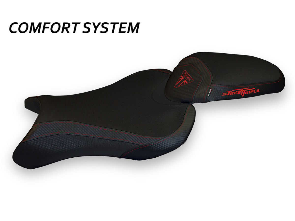 TAPPEZZERIA ITALIA Triumph Street Triple (17/22) Comfort Seat Cover "Molina Total Black"